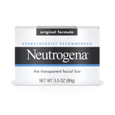 Neutrogena Barra Facial Original fórmula 3,5 oz: limpieza clara sin residuos.
