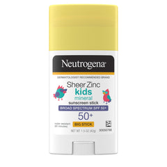 Neutrogena Barra de Zinc para niños, frente, protección sin residuo.