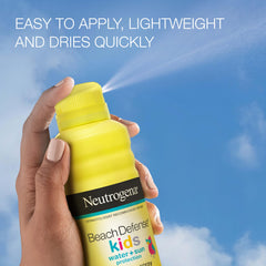 Spray mist ready for quick, mess-free application on kids' skin.