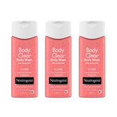 Neutrogena Body Clear bottle with pink grapefruit fragrance for daily breakout care.