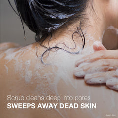 Neutrogena exfoliating beads remove dead skin during wash.