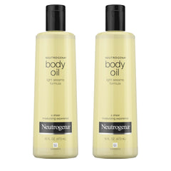 Neutrogena Body Oil Light Sesame Formula bottle for easy skin hydration.