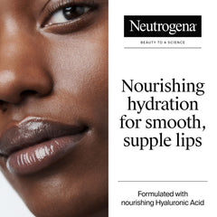 Bálsamo labial Neutrogena Hydro Boost tono translúcido suave para un look natural.