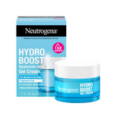 Neutrogena Hydro Boost Gel Cream jar close-up shows fragrance-free formula for sensitive skin.
