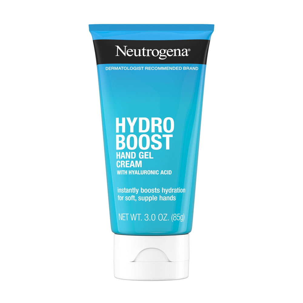 Neutrogena Hydro Boost gel crema para manos en tubo de 3 oz, ideal para hidratación diaria.