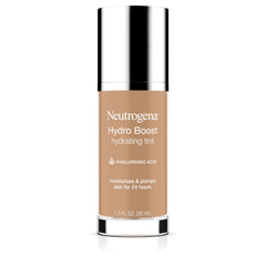 Neutrogena Hydro Boost Tinte botella muestra hidratación constante para piel seca
