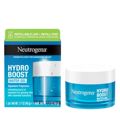 Neutrogena Hydro Boost Water Gel jar with refillable design for ongoing hydration