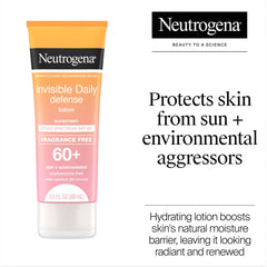 Neutrogena Invisible Daily Defense ofrece acabado seco e invisible en todas las pieles.