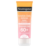 Neutrogena Invisible Daily Defense: botella y protección UVA/UVB sin marcas blancas.