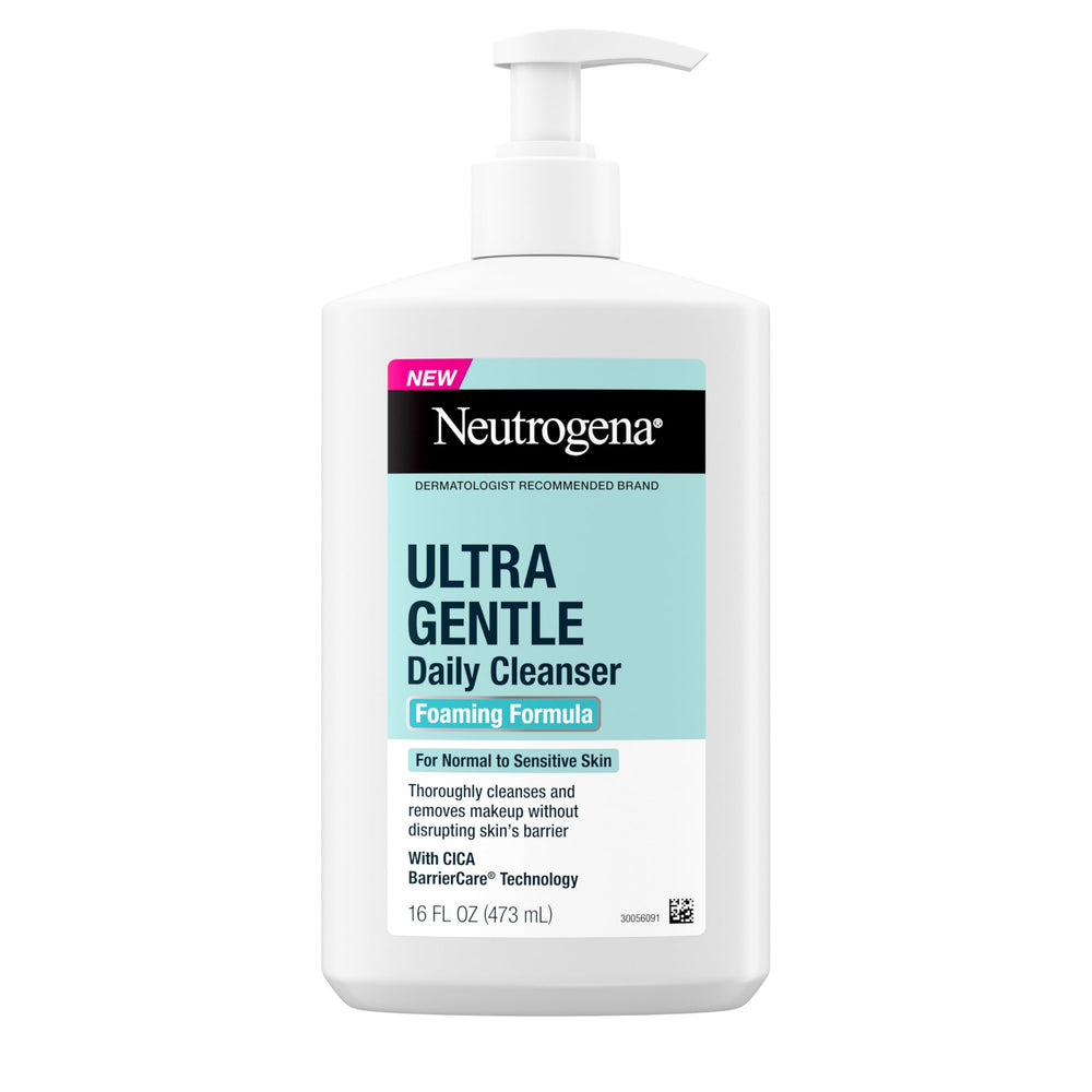 Neutrogena Ultra Suave limpiador en botella con bomba para piel sensible.
