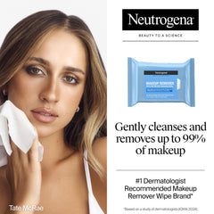 Neutrogena micellar cleansing wipes close-up; micellar action lifts dirt and oil.