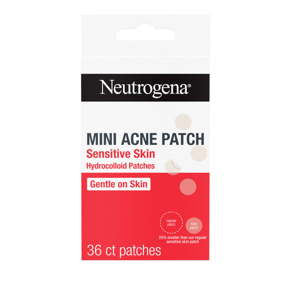 Neutrogena mini parche acne piel sensible aplicado sobre espinilla para reducción visual