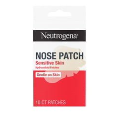 Parche nasal Neutrogena para piel sensible, empaque de 10 unidades para uso nocturno.