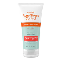 Neutrogena Oil-Free Acne Stress Control packaging for daily acne care.