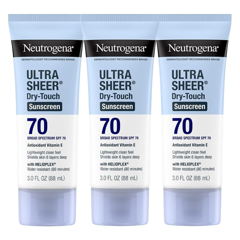 Neutrogena Ultra Sheer Dry-Touch para la cara, acabado mate ligero.