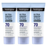 Neutrogena Ultra Sheer Dry-Touch para la cara, acabado mate ligero.
