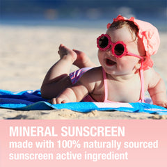 Neutrogena Pure & Free tear-free sunscreen tube shown for gentle eye protection.