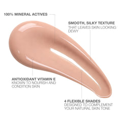 Textura satinada de Neutrogena Purescreen+ Mineral UV Tint para un acabado ligero.