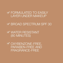 Neutrogena Purescreen+ protección SPF 30 sin residuo blanco.