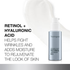 Neutrogena Rapid Wrinkle Repair night cream texture swirls on skin for smoother feel.