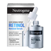 Neutrogena Rapid Wrinkle Repair Serum: botella y uso diario para piel más suave.