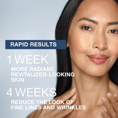 Neutrogena Rapid Wrinkle Repair, aplicación en palmo de mano para rostro limpio.
