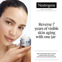 Neutrogena retinol regenerating cream applied to skin for smoothing results.