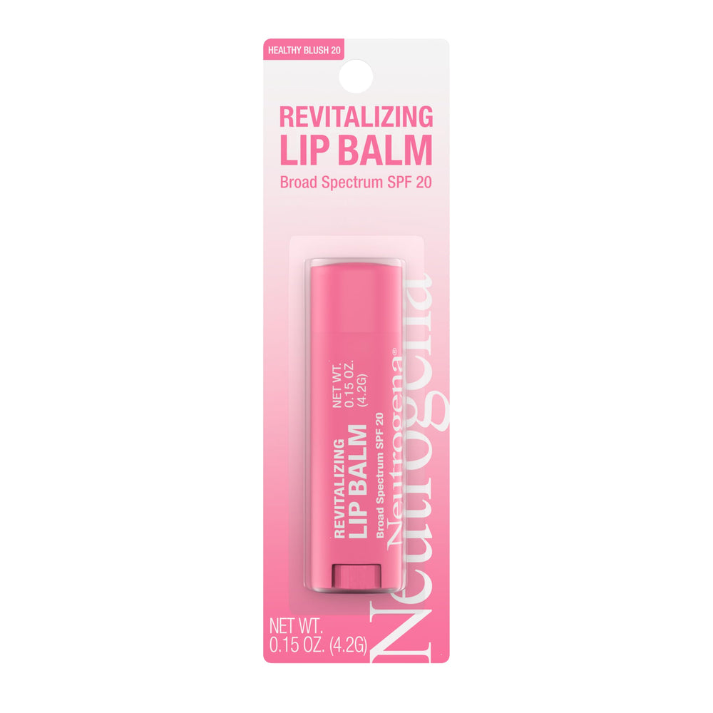 Neutrogena Revitalizing Tinted Lip Balm SPF 20 swatch in Healthy Blush 20 provides gentle color and hydration.