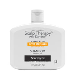 Neutrogena Scalp Therapy: botella frontal que destaca el tratamiento suave para el cuero cabelludo