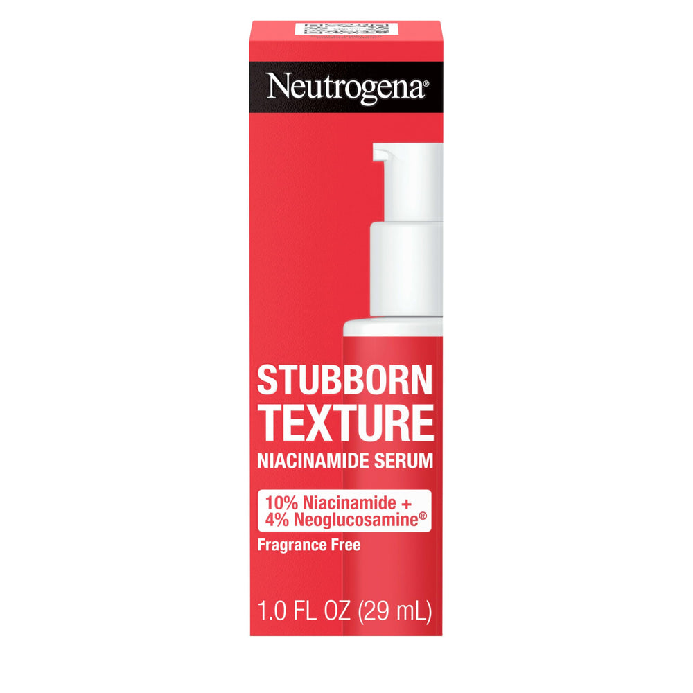 Neutrogena Stubborn Texture Serum: botella de 30 ml para uso diario que suaviza la textura.