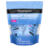 Neutrogena toallitas desmaquillantes diarias, empaque individual para viaje y uso rápido