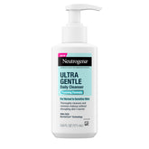 Neutrogena Ultra Gentle Foaming Cleanser bottle front, fragrance-free for sensitive skin.