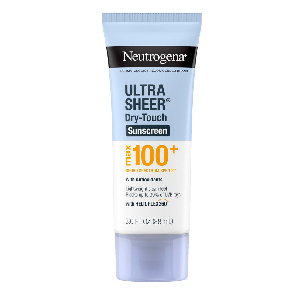Neutrogena Ultra Sheer Dry-Touch en bote, protección SPF 100 para sol.