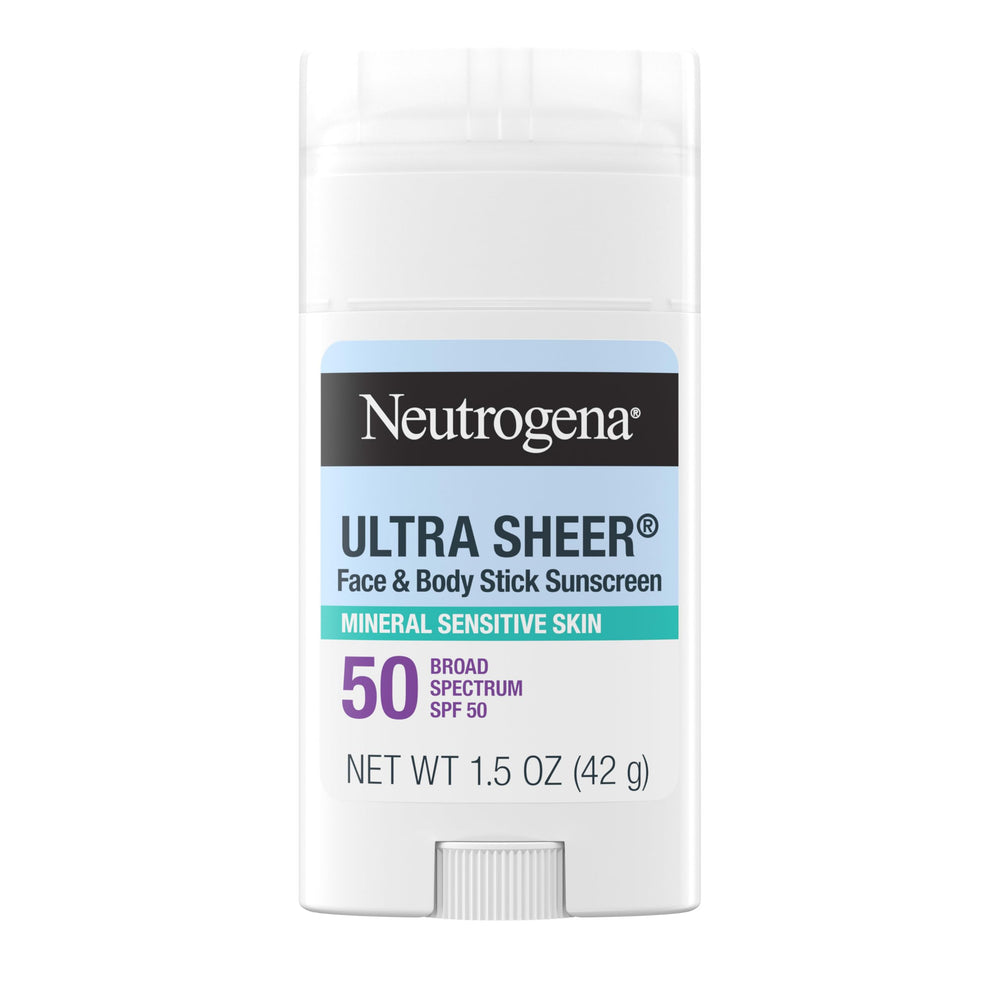 Neutrogena Ultra Sheer Mineral Stick protege cara y cuerpo con FPS50.