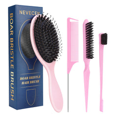 Nevecen boar bristle paddle brush for gentle detangling and scalp massage.