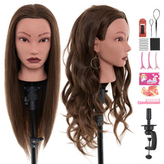 Neverland Beauty 20-inch head with real hair for authentic hairstyling practice.