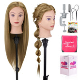 Neverland Beauty 28-inch real hair head front view ideal for braiding practice.