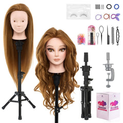 Neverland mannequin head 28-inch 80-percent real hair for realistic styling practice.