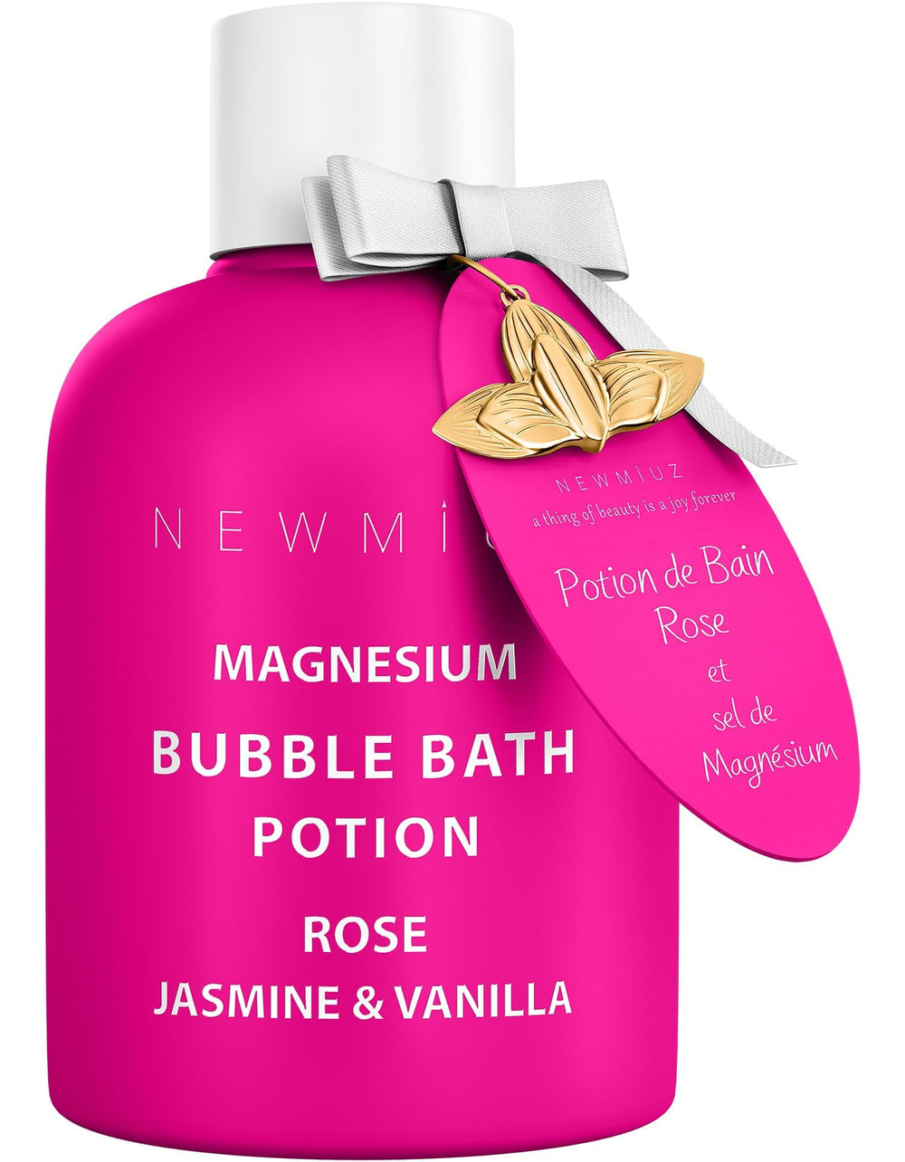New Miuz baño-burbujas rosa-jazmin-vainilla para relajación aromática en casa.