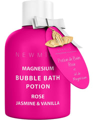 New Miuz baño-burbujas rosa-jazmin-vainilla para relajación aromática en casa.