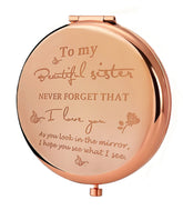 New Prominent Friend Mirror front view, compact design for on-the-go touch-ups.