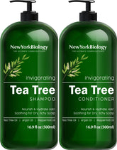 NEW YORK BIOLOGY Champú de árbol de té, botella, limpieza profunda.