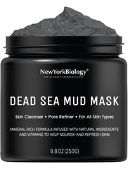 NEW YORK BIOLOGY Mascarilla Barro Mar Muerto, frasco rostro, purifica poros y suaviza la piel.