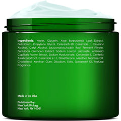 New York Biology foot cream on cracked heel, demonstrating softening and soothing action.