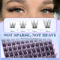 Newcally CD-curly lashes blend seamlessly for a soft, open-eyed look