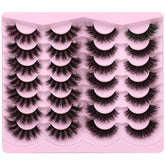Newcally false eyelashes Thick volume wispy 8D for dramatic daily wear.