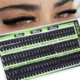 Newcally fluffy lash clusters 8-12mm closeup for natural volume and lightweight wear.