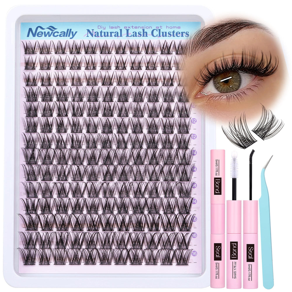Newcally lash clusters kit—compact set for easy at-home lash application.