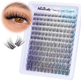Newcally natural lash clusters with C-curly shape for a subtle, eye-opening look.