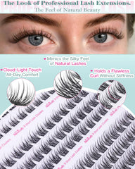 Newcally short clusters 10mm for natural, everyday lashes
